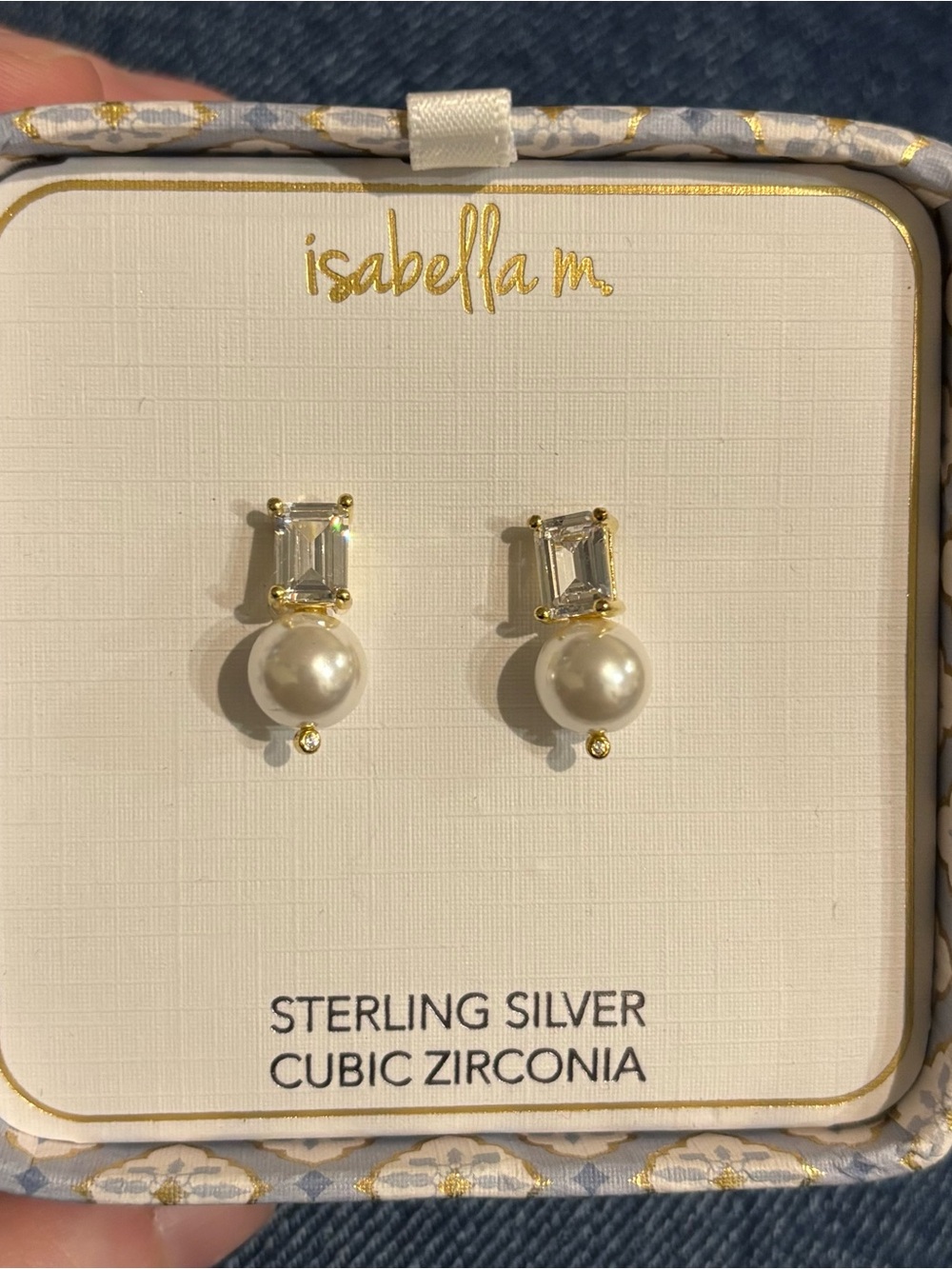 isabella m. Cubic Zirconia and Pearl earrings